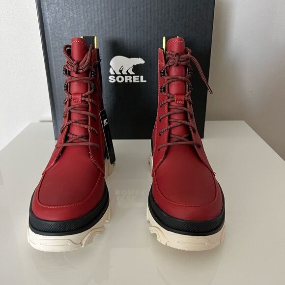 Sorel Women's Brex Lace -Up Waterproof Boots Red/Black - Picture 3 of 8